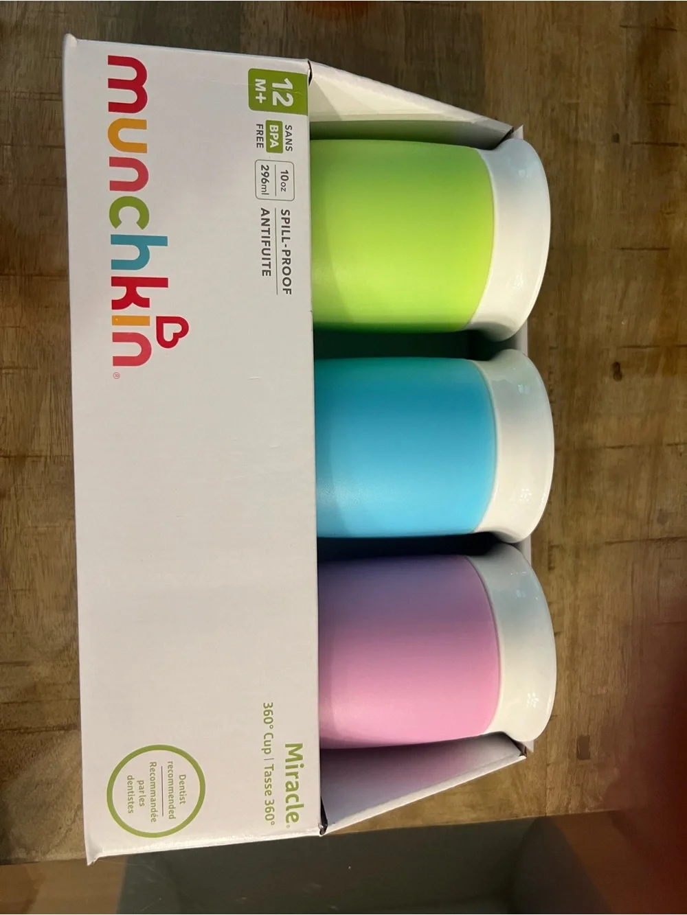 Munchkin Spill-Proof Training Cups - Lime Green, Sky Blue, Lavender